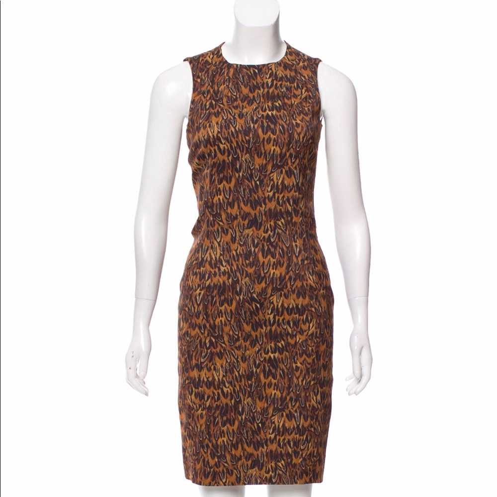 Michael Kors Feather-print Sheath Dress
